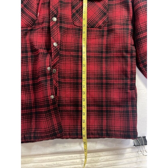 Mens Dickies Red Plaid Lined Jacket With Hood Size Large 42-44 - Picture 8 of 9